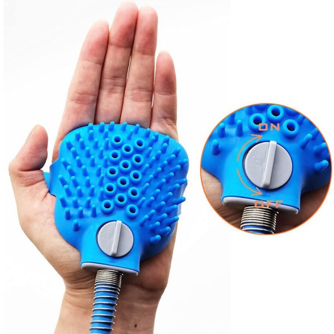 Dog shower nozzle Golden Bichon Satsuma dog bath silicone massage shower hose - Image 3