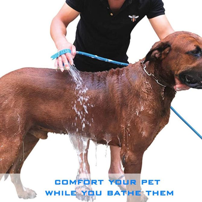 Dog shower nozzle Golden Bichon Satsuma dog bath silicone massage shower hose - Image 5