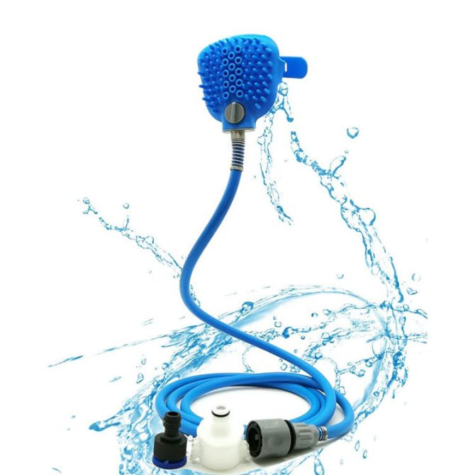 Dog shower nozzle Golden Bichon Satsuma dog bath silicone massage shower hose - Image 6