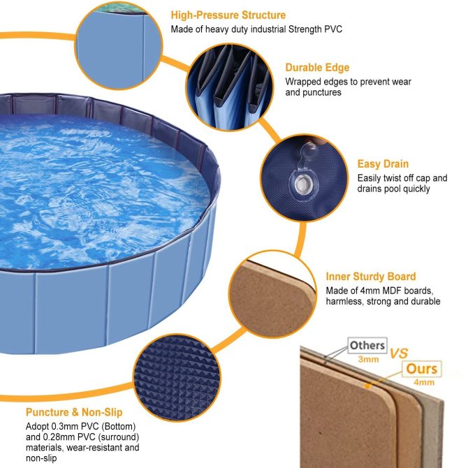 Foldable Pet Swimming Pool PVC Kiddie Baby Dog Swim Pool Bathing Tub Playmat Kids Pools - Image 3