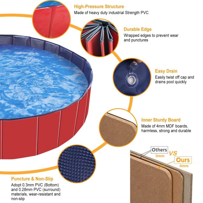 Foldable Pet Swimming Pool PVC Kiddie Baby Dog Swim Pool Bathing Tub Playmat Kids Pools - Image 11