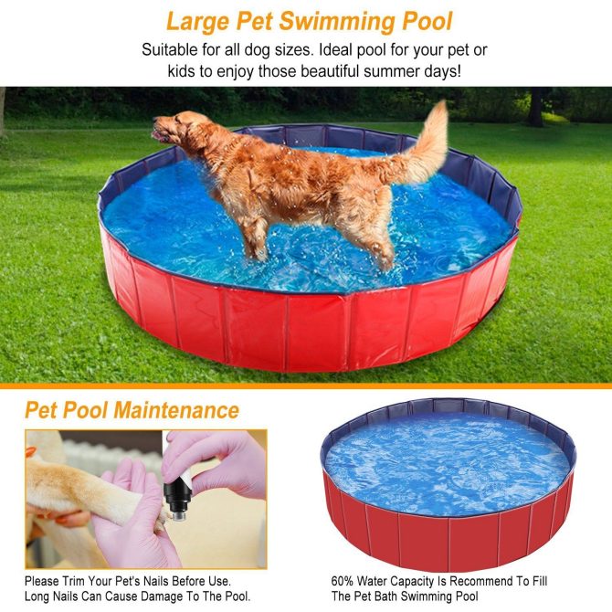 Foldable Pet Swimming Pool PVC Kiddie Baby Dog Swim Pool Bathing Tub Playmat Kids Pools - Image 12