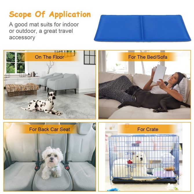 Pet Dog Cooling Mat Pressure Activated Gel Self Cooling Mat Pad Pet Cooling Bed Mats Portable Pet Cooling Blanket XL Size - Image 3