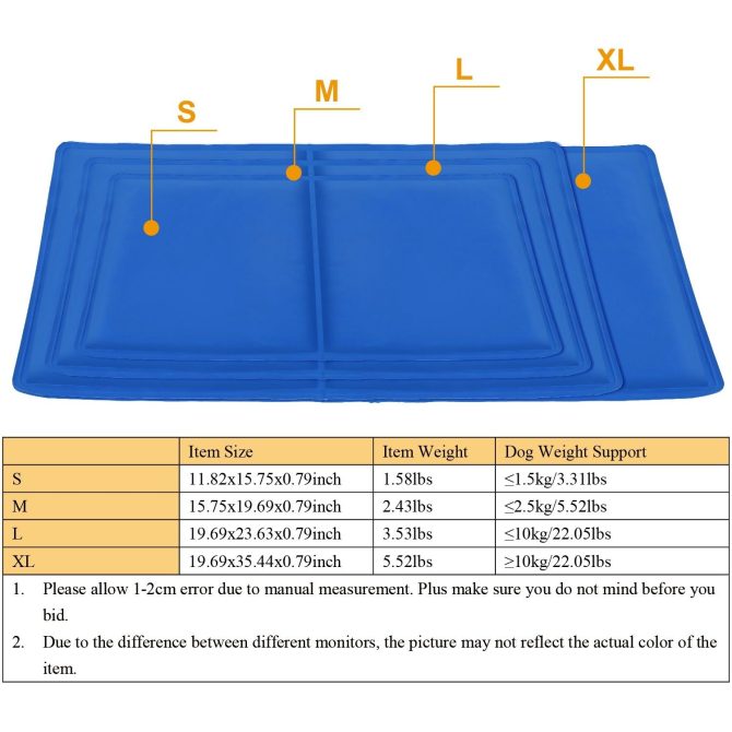 Pet Dog Cooling Mat Pressure Activated Gel Self Cooling Mat Pad Pet Cooling Bed Mats Portable Pet Cooling Blanket XL Size - Image 4