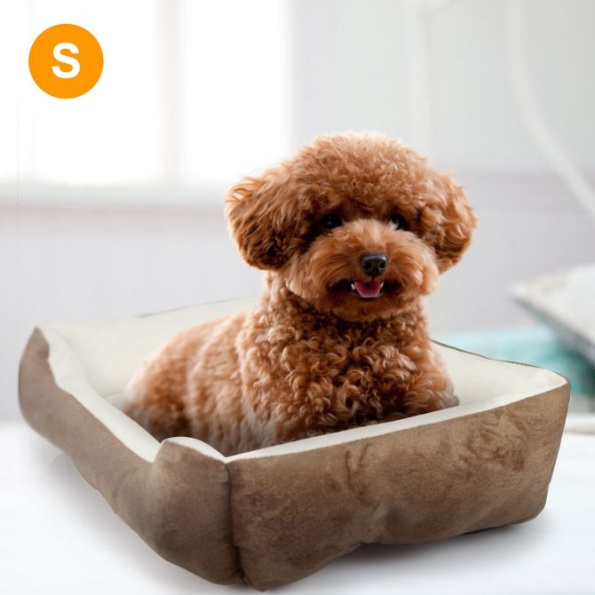 Pet Dog Bed Soft Warm Fleece Puppy Cat Bed Dog Cozy Nest Sofa Bed Cushion Mat S Size - Image 2