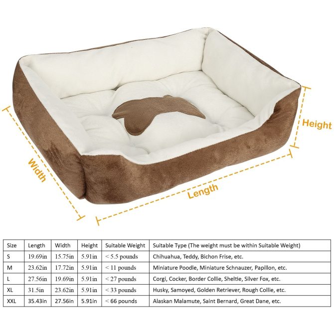 Pet Dog Bed Soft Warm Fleece Puppy Cat Bed Dog Cozy Nest Sofa Bed Cushion Mat S Size - Image 6