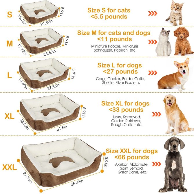 Pet Dog Bed Soft Warm Fleece Puppy Cat Bed Dog Cozy Nest Sofa Bed Cushion Mat S Size - Image 8
