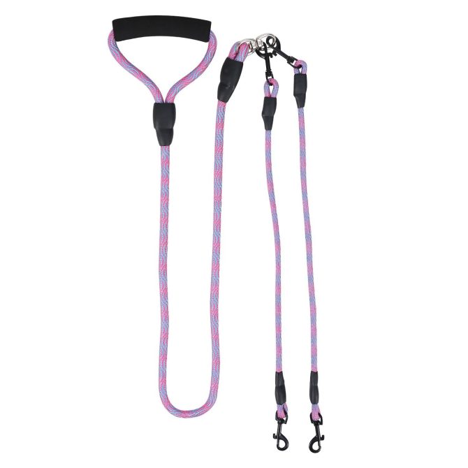 Double Dogs Leash No-Tangle Dogs Lead Reflective Dogs Walking Leash w/ Swivel Coupler Padded Handle - Image 15