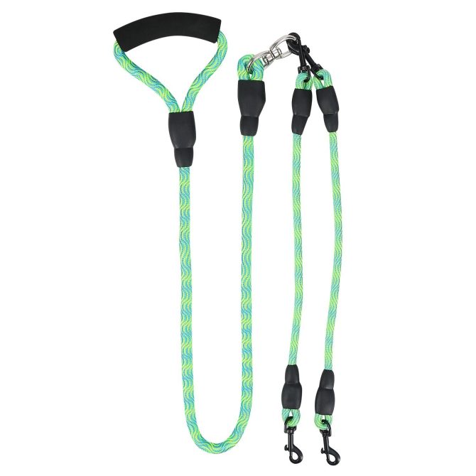 Double Dogs Leash No-Tangle Dogs Lead Reflective Dogs Walking Leash w/ Swivel Coupler Padded Handle - Image 20