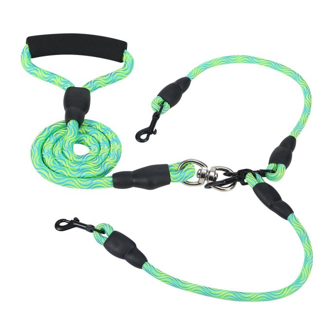 Double Dogs Leash No-Tangle Dogs Lead Reflective Dogs Walking Leash w/ Swivel Coupler Padded Handle - Image 16
