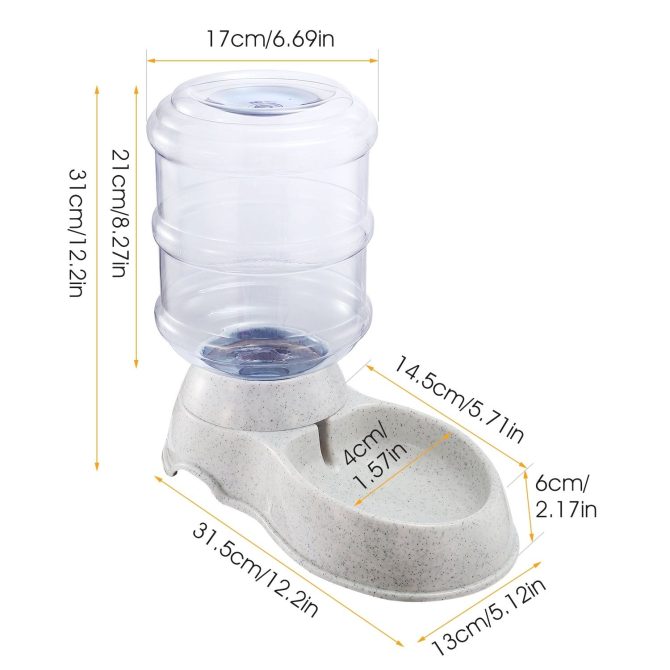 3.5L/1Gal Pet Water Dispenser Self-Dispensing Gravity Pets Water Feeder Automatic Pet Waterer Cat Dog - Image 7