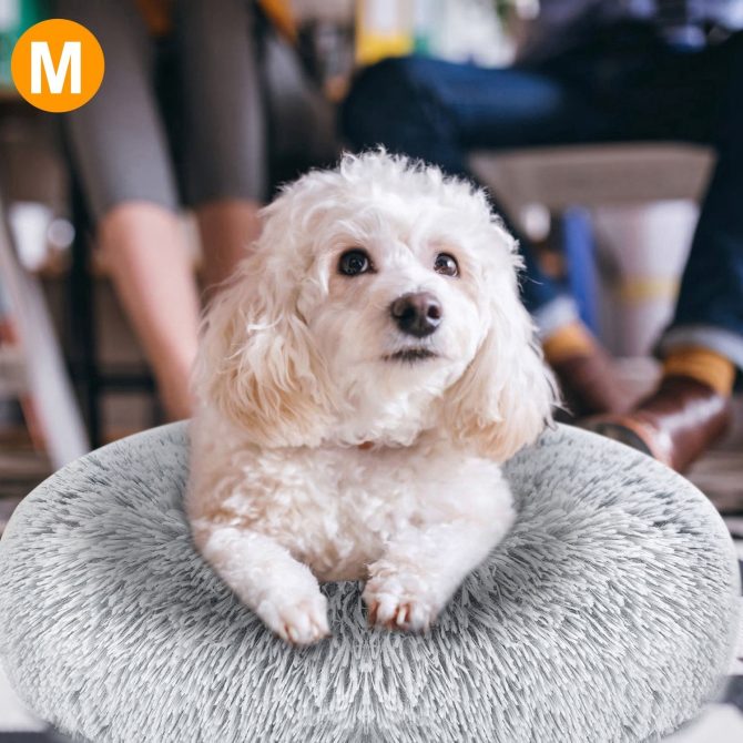 Pet Dog Bed Soft Warm Fleece Puppy Cat Bed Dog Cozy Nest Sofa Bed Cushion M Size - Image 6