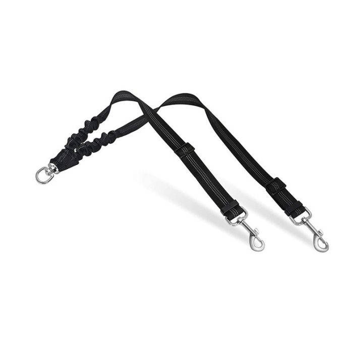 Dog Double Leashes - No Tangle Dog Leash Coupler; Comfortable Shock Absorbing Reflective Bungee Lead for Nighttime Safety - Image 32