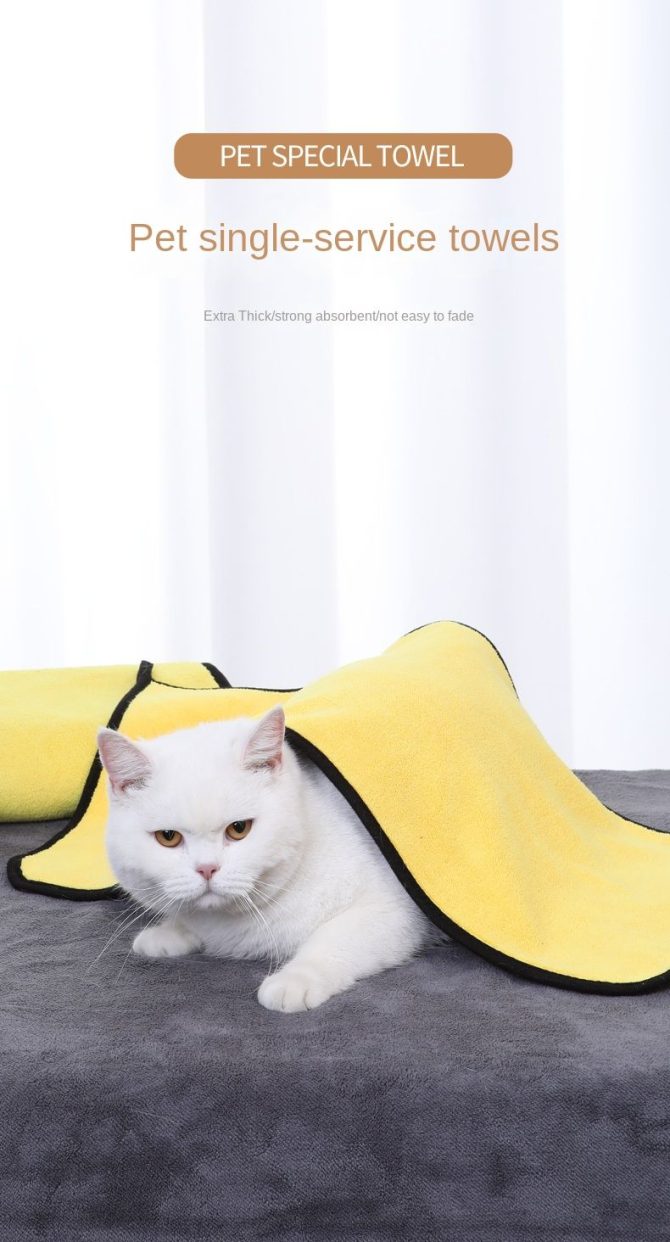 New coral velvet speed pet dry towel dog cat bath towel soft absorbent pet bath towel - Image 11