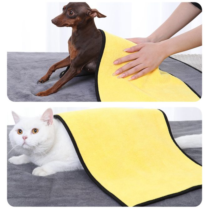 New coral velvet speed pet dry towel dog cat bath towel soft absorbent pet bath towel - Image 7