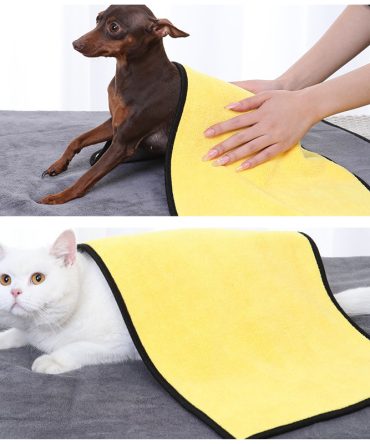New coral velvet speed pet dry towel dog cat bath towel soft absorbent pet bath towel