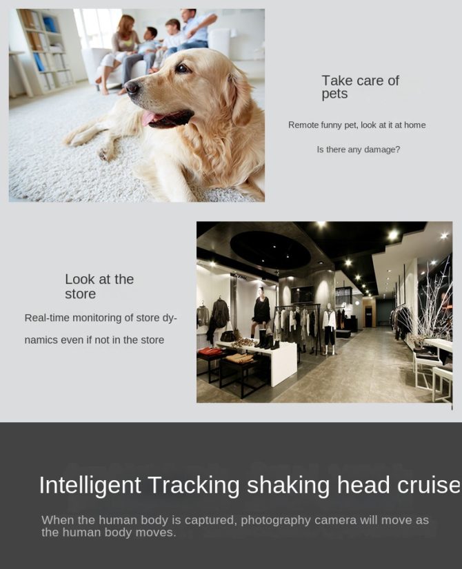 1080p WiFi pet Camera 360 Degree Home Camera with App; Night Vision; 2-Way Audio; pet camera; Motion Tracking; Sound Detection; Local&Cloud Storage - Image 5