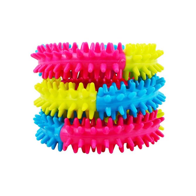 Pet toys tri-color rubber prickly ring dog molars bite-resistant toys dog toy - Image 4