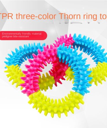 Pet toys tri-color rubber prickly ring dog molars bite-resistant toys dog toy