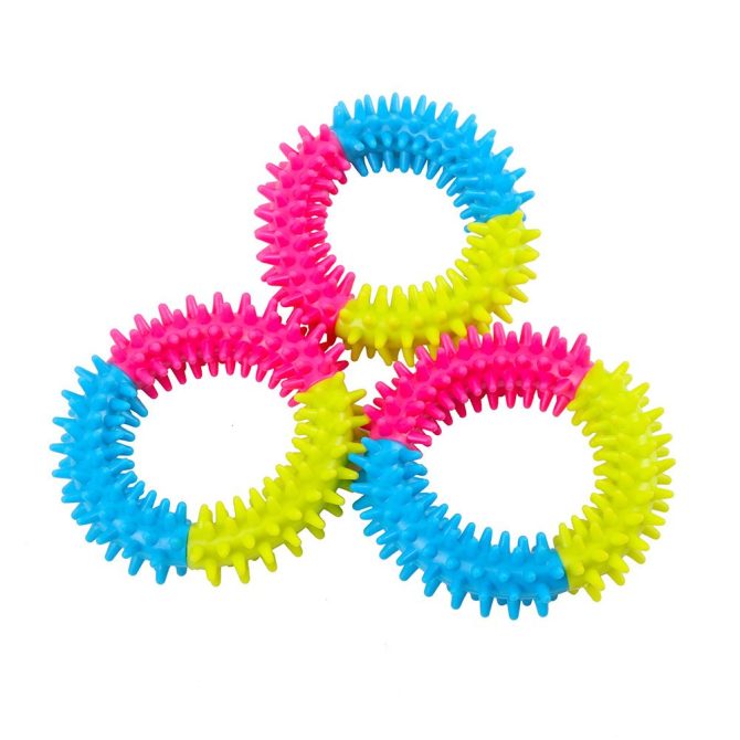 Pet toys tri-color rubber prickly ring dog molars bite-resistant toys dog toy - Image 5