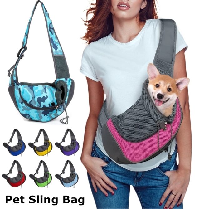Pet Puppy Carrier S/L Outdoor Travel Dog Shoulder Bag Mesh Oxford Single Comfort Sling Handbag Tote Pouch - Image 31