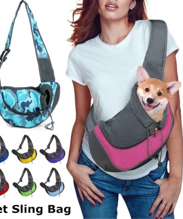 Pet Puppy Carrier S/L Outdoor Travel Dog Shoulder Bag Mesh Oxford Single Comfort Sling Handbag Tote Pouch