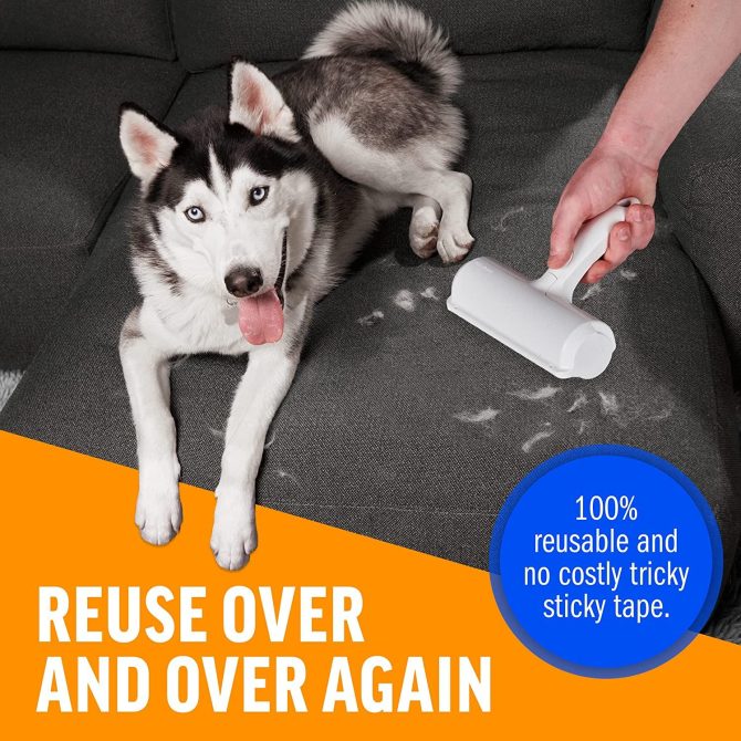 Pet Hair Remover - Reusable Cat and Dog Hair Remover for Furniture; Couch; Carpet; Car Seats and Bedding; pet grooming; Portable; Multi-Surface Lint Roller & Animal Fur Removal Tool - Image 4