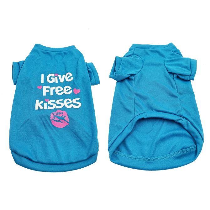 Pet Cotton Clothes for Cats and Dogs in Summer English Print Pet Dog Clothes Tank Top T-shirt in Summer - Image 38