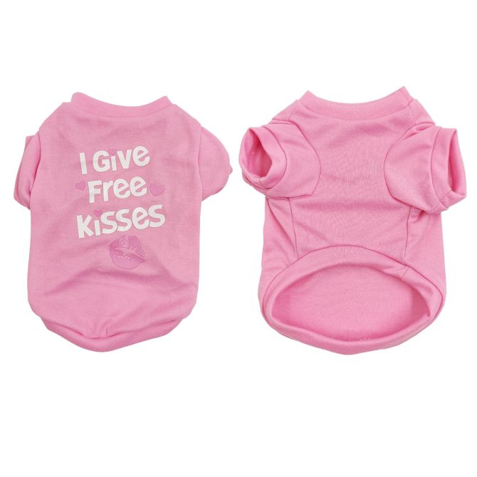 Pet Cotton Clothes for Cats and Dogs in Summer English Print Pet Dog Clothes Tank Top T-shirt in Summer - Image 50