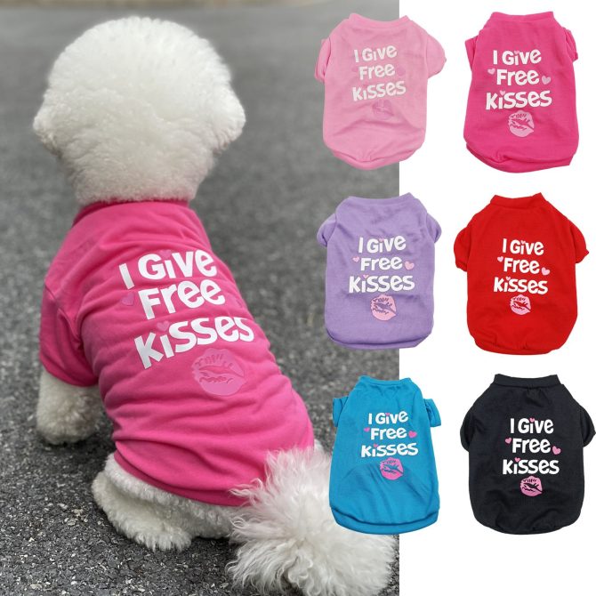 Pet Cotton Clothes for Cats and Dogs in Summer English Print Pet Dog Clothes Tank Top T-shirt in Summer - Image 7