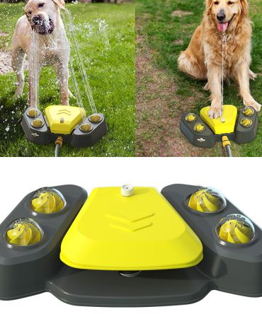Dog Sprinkler Outdoor Canine Water Fountain Easy Paw Activated 2 Aqua Outlet Modes Hose Dispenser for Big and Small Dogs
