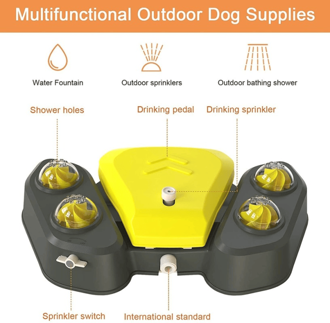 Dog Sprinkler Outdoor Canine Water Fountain Easy Paw Activated 2 Aqua Outlet Modes Hose Dispenser for Big and Small Dogs - Image 11
