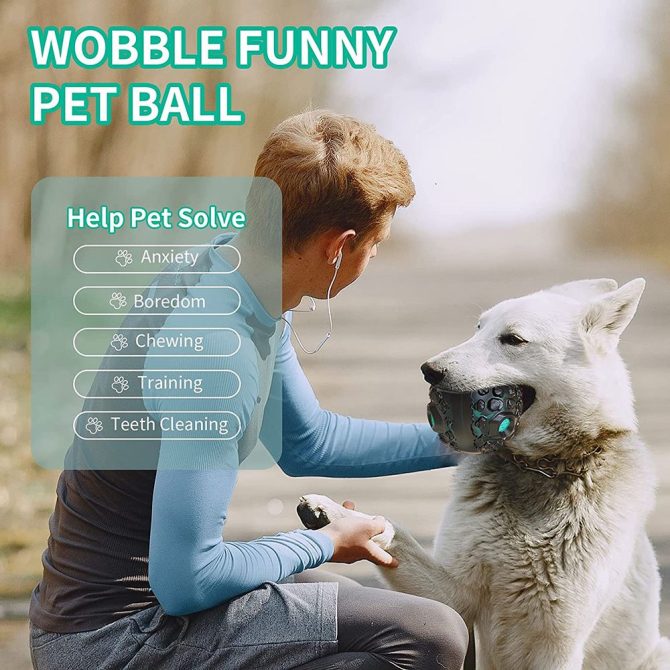 PawPartner Dog Ball Toy Squeaky Giggle Interactive Puppy Ball For Aggressive Chewers Indestructible Chew Toys For Small/Medium - Image 4