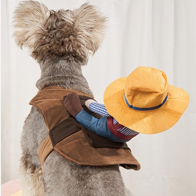 Cowboy Rider Pet Costume, Funny Dog Costume For Small Medium Dogs & Cats, Pet Clothes - Image 4
