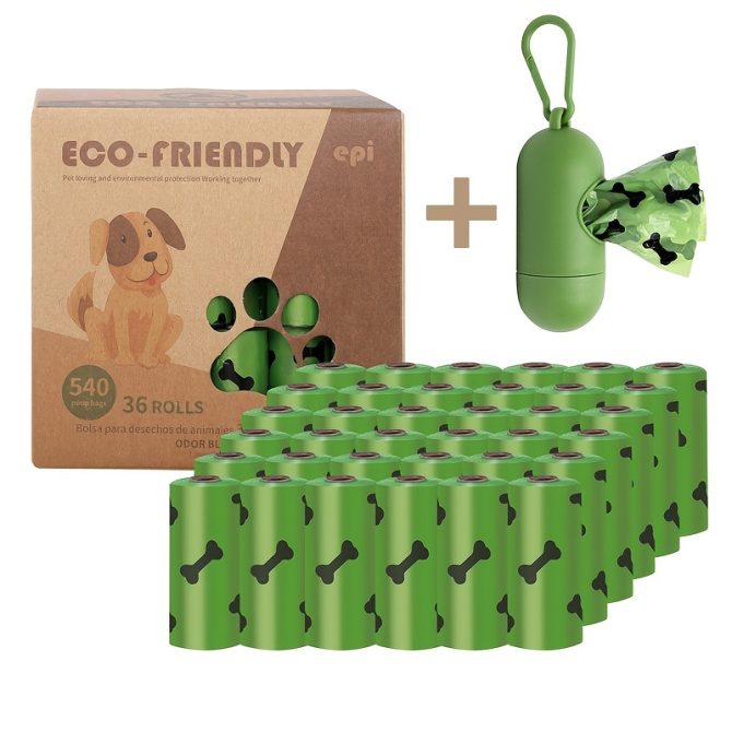 Degradable Bone Print Pet Poop Bag; Doggie Poop Bags; Dog Waste Bags - Image 2
