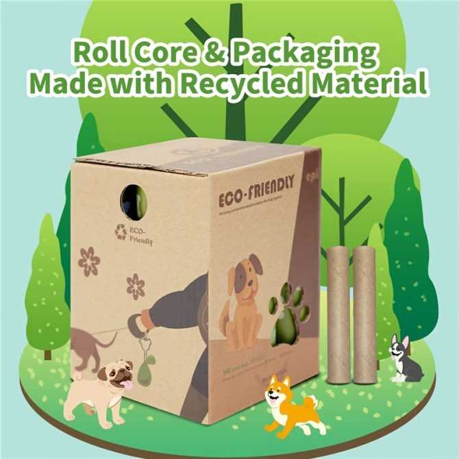 Degradable Bone Print Pet Poop Bag; Doggie Poop Bags; Dog Waste Bags - Image 3