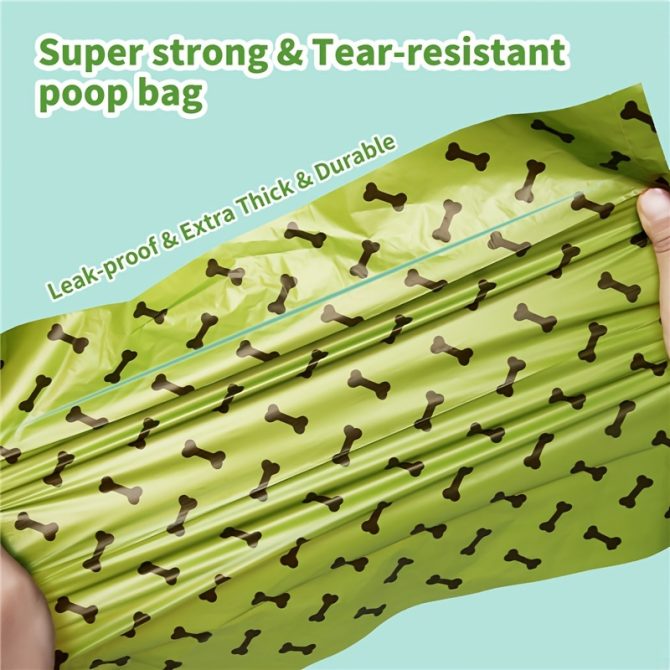 Degradable Bone Print Pet Poop Bag; Doggie Poop Bags; Dog Waste Bags - Image 6