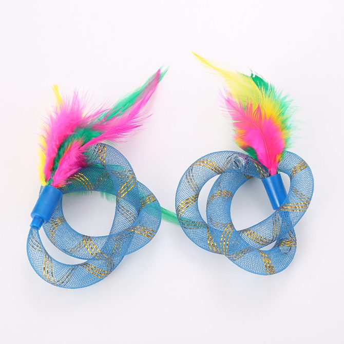 1pc Pet Cute Interactive Lace Toy With Colorful Feathers For Cat Dog Fun - Image 5