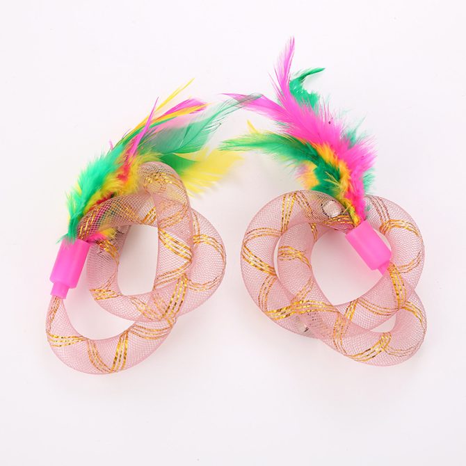 1pc Pet Cute Interactive Lace Toy With Colorful Feathers For Cat Dog Fun - Image 10