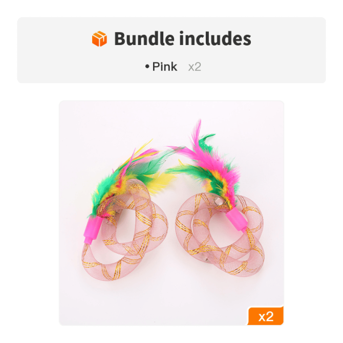 1pc Pet Cute Interactive Lace Toy With Colorful Feathers For Cat Dog Fun - Image 7