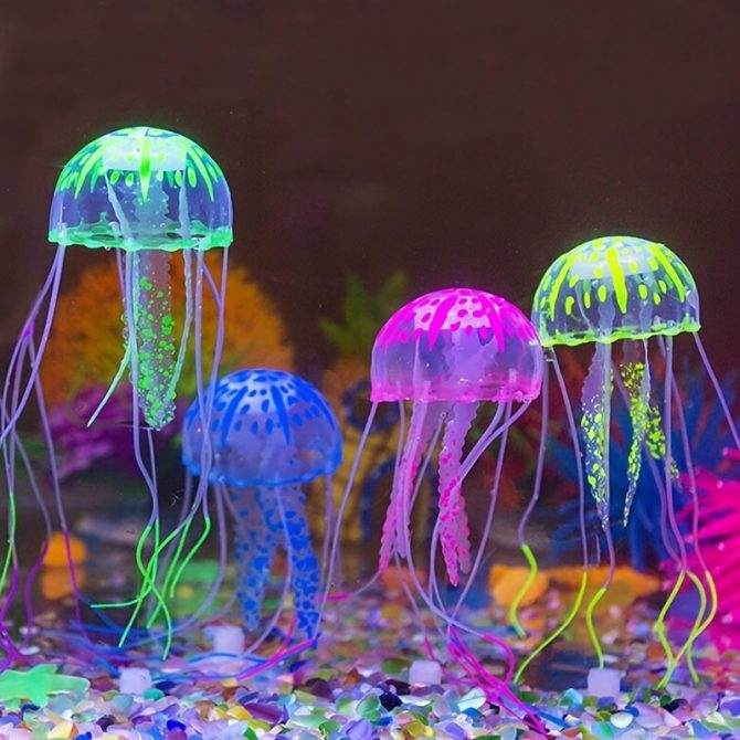 Aquarium Ornament; Artificial Swim Glowing Effect Jellyfish For Fish Tank; Luminous Ornament - Image 16