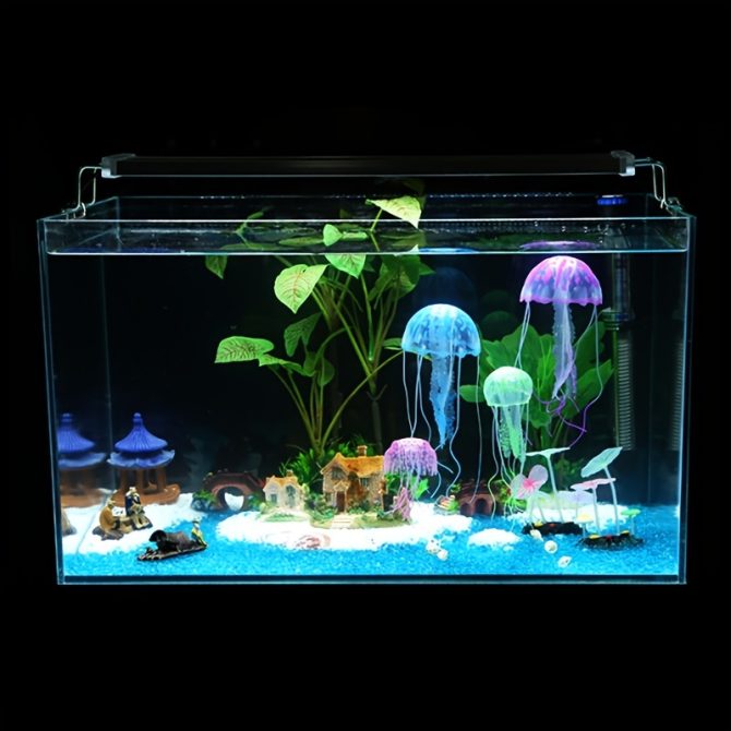 Aquarium Ornament; Artificial Swim Glowing Effect Jellyfish For Fish Tank; Luminous Ornament - Image 32