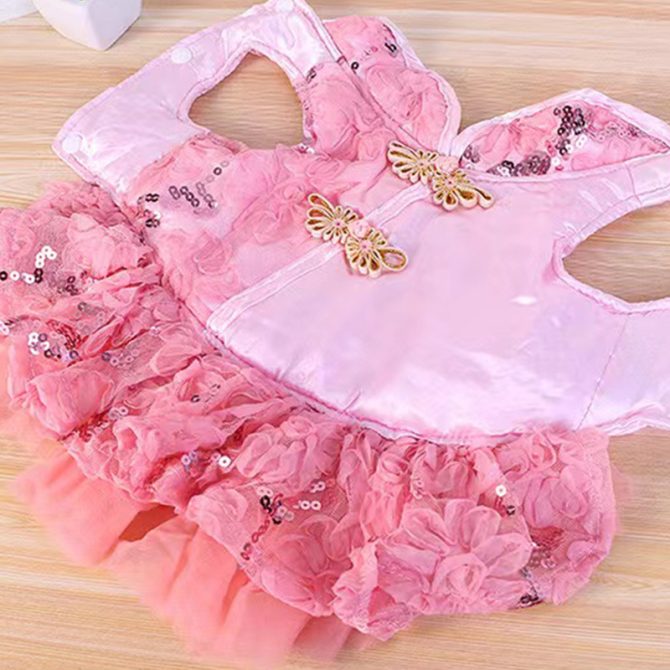 New Year Dog Dress; Festive Pet Dress; Floral Dog Costumes; Pet Clothes For Small Medium Dogs & Cats - Image 11
