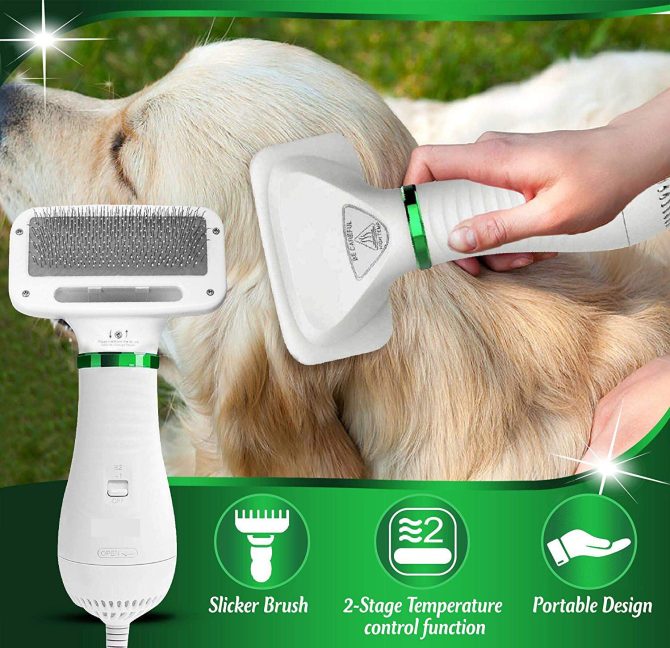 Pet hair comb Dog and cat hair dryer 2 and 1 pet supplies Pet hair Dryer with Slicker Brush; pet grooming - Image 3