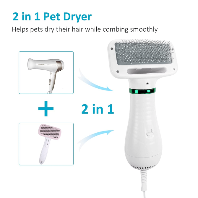 Pet hair comb Dog and cat hair dryer 2 and 1 pet supplies Pet hair Dryer with Slicker Brush; pet grooming - Image 4