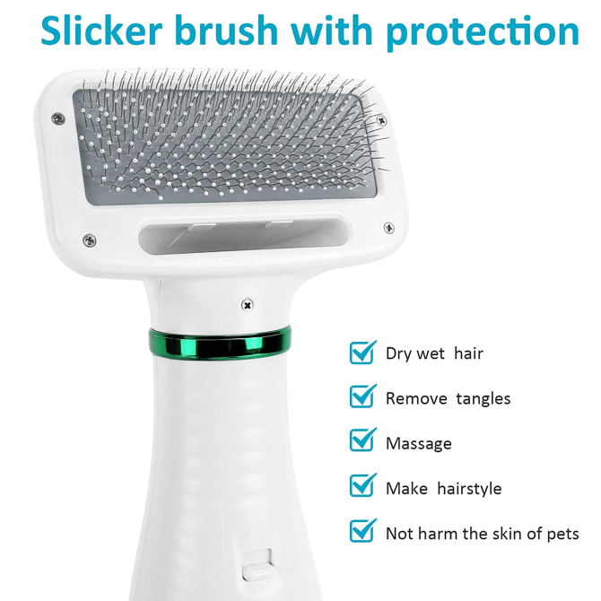 Pet hair comb Dog and cat hair dryer 2 and 1 pet supplies Pet hair Dryer with Slicker Brush; pet grooming - Image 5