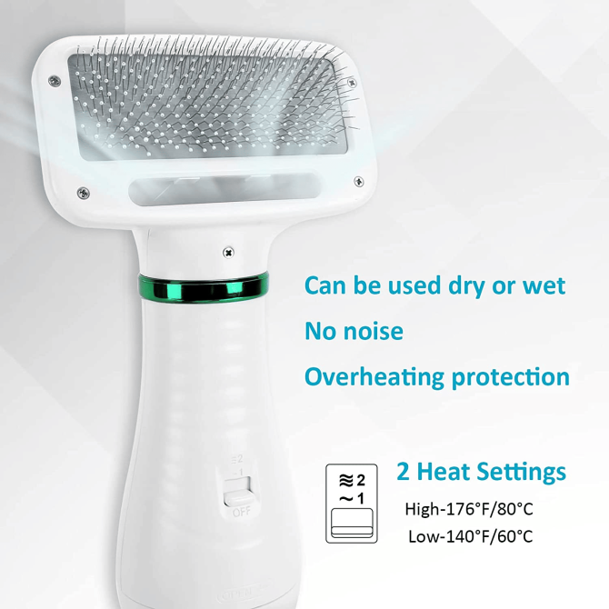 Pet hair comb Dog and cat hair dryer 2 and 1 pet supplies Pet hair Dryer with Slicker Brush; pet grooming - Image 6