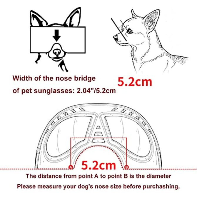 Dog Glasses for Small Breed Dog Goggles Dog UV Sunglasses Windproof Snowproof for Long Snout Dogs Mask with Soft Frame Adjustable Straps Black for Small/Medium Dogs Puppy - Image 8
