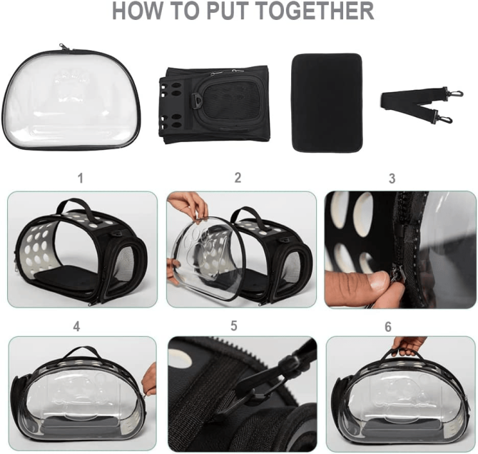 Pet Carrier; Foldable Portable Soft Side; Handbag for pets; Transparent Capsule Pocket Design; for cat Carrier; Dog Carrier; Rabbit Carrier; Suitable for Outdoor Travel - Image 21