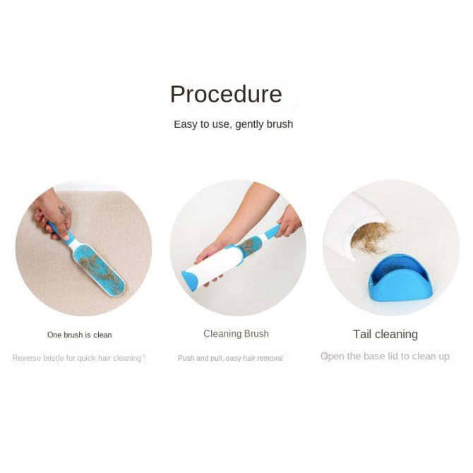 Pet Hair Remover for Couch Furniture Clothing Car Seat Carpet Pet Bed Fur Lint Brush Fur Remover Fur Lint Removal Dog Hair Remover Cat Hair Remover Double-Sided Brush Self-Cleaning Base 2-piece set - Image 4